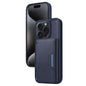 For iPhone 15 Pro BETOPNICE Horizontal Flip Detachable MagSafe Wallet Phone Case(Blue)