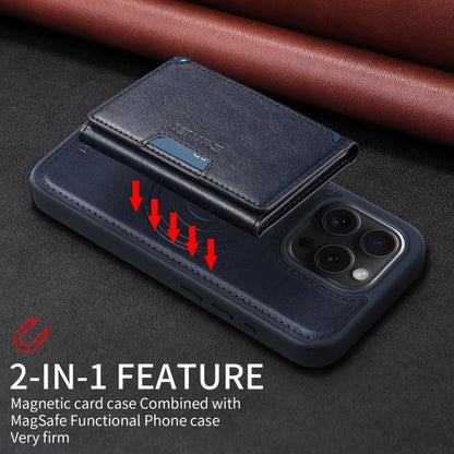 For iPhone 15 Pro BETOPNICE Horizontal Flip Detachable MagSafe Wallet Phone Case(Blue)