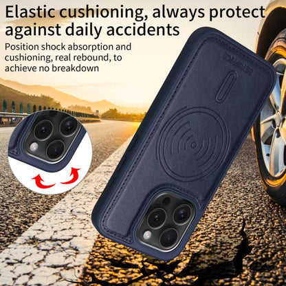 For iPhone 15 Pro BETOPNICE Horizontal Flip Detachable MagSafe Wallet Phone Case(Blue)