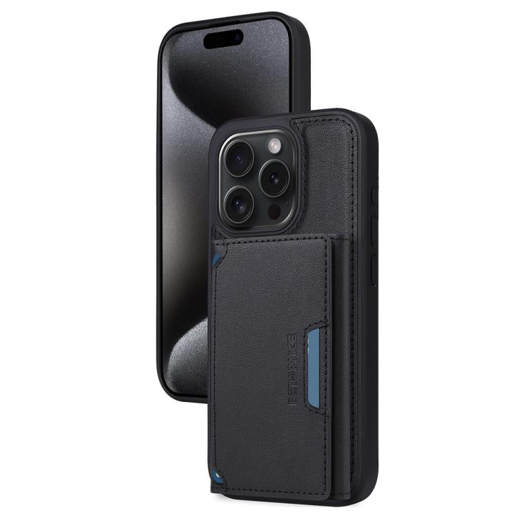 For iPhone 15 Pro BETOPNICE Horizontal Flip Detachable MagSafe Wallet Phone Case(Black)