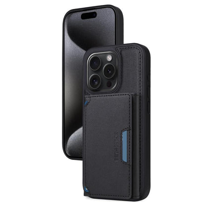 For iPhone 15 Pro BETOPNICE Horizontal Flip Detachable MagSafe Wallet Phone Case(Black)