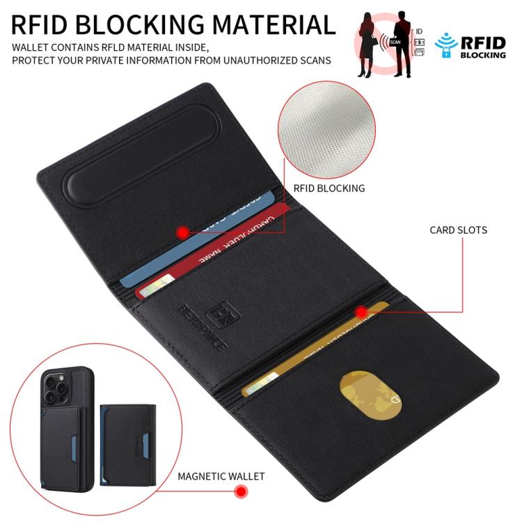 For iPhone 15 Pro BETOPNICE Horizontal Flip Detachable MagSafe Wallet Phone Case(Black)