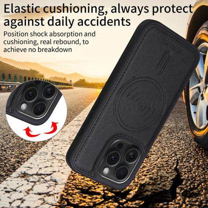 For iPhone 15 Pro BETOPNICE Horizontal Flip Detachable MagSafe Wallet Phone Case(Black)