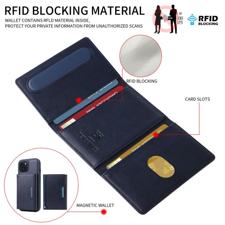 For iPhone 15 BETOPNICE Horizontal Flip Detachable MagSafe Wallet Phone Case(Blue)