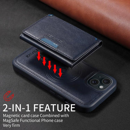 For iPhone 15 BETOPNICE Horizontal Flip Detachable MagSafe Wallet Phone Case(Blue)