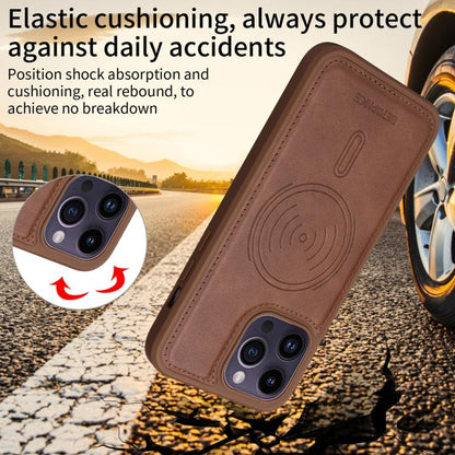 For iPhone 14 Pro Max BETOPNICE Horizontal Flip Detachable MagSafe Wallet Phone Case(Brown)