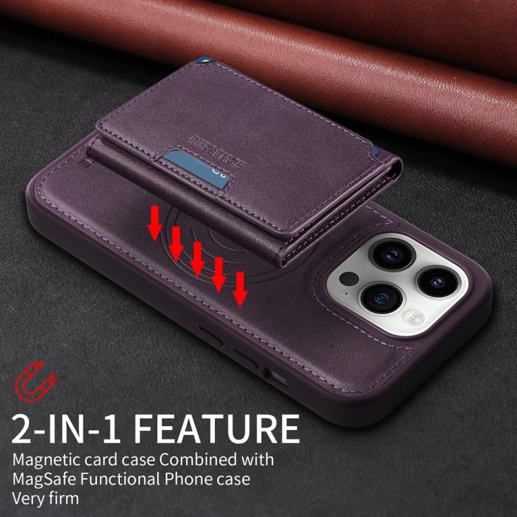 Pour iPhone 14 Pro Étui portefeuille amovible à rabat horizontal MagSafe BETOPNICE (Violet)