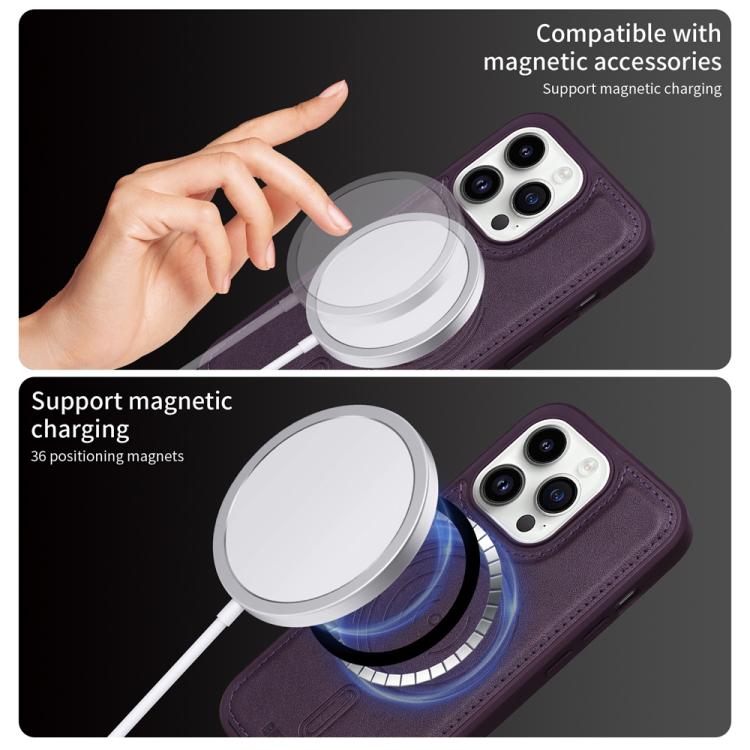 Pour iPhone 14 Pro Étui portefeuille amovible à rabat horizontal MagSafe BETOPNICE (Violet)