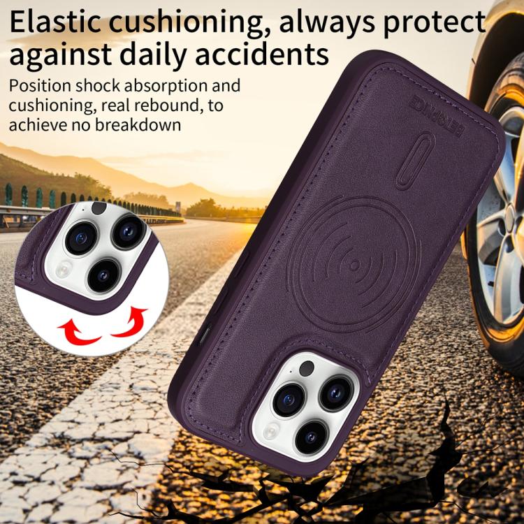 Pour iPhone 14 Pro Étui portefeuille amovible à rabat horizontal MagSafe BETOPNICE (Violet)