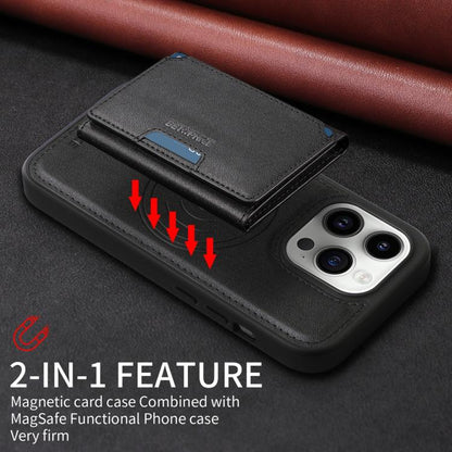 For iPhone 14 Pro BETOPNICE Horizontal Flip Detachable MagSafe Wallet Phone Case(Black)