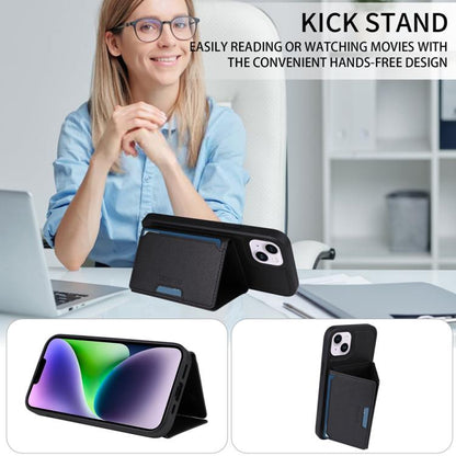 For iPhone 14 Plus BETOPNICE Horizontal Flip Detachable MagSafe Wallet Phone Case(Black)
