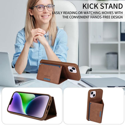 Pour iPhone 14 Plus Étui portefeuille MagSafe détachable à rabat horizontal BETOPNICE (marron)