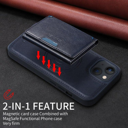 For iPhone 14 / 13 BETOPNICE Horizontal Flip Detachable MagSafe Wallet Phone Case(Blue)