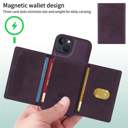 Pour iPhone 14 / 13 Étui de téléphone à portefeuille MagSafe détachable à rabat horizontal BETOPNICE (Violet)