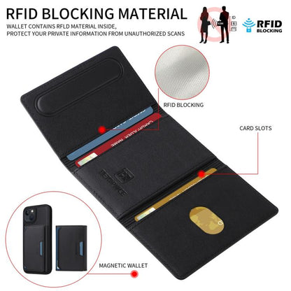 For iPhone 14 / 13 BETOPNICE Horizontal Flip Detachable MagSafe Wallet Phone Case(Black)