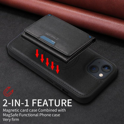 For iPhone 14 / 13 BETOPNICE Horizontal Flip Detachable MagSafe Wallet Phone Case(Black)