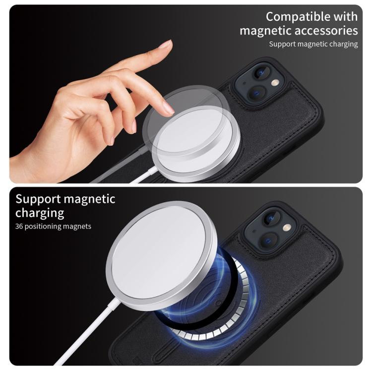 For iPhone 14 / 13 BETOPNICE Horizontal Flip Detachable MagSafe Wallet Phone Case(Black)