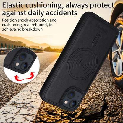 For iPhone 14 / 13 BETOPNICE Horizontal Flip Detachable MagSafe Wallet Phone Case(Black)
