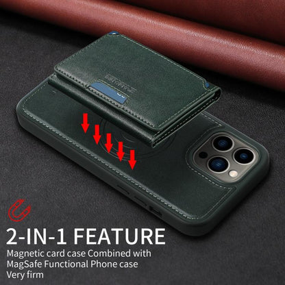 For iPhone 13 Pro Max BETOPNICE Horizontal Flip Detachable MagSafe Wallet Phone Case(Green)
