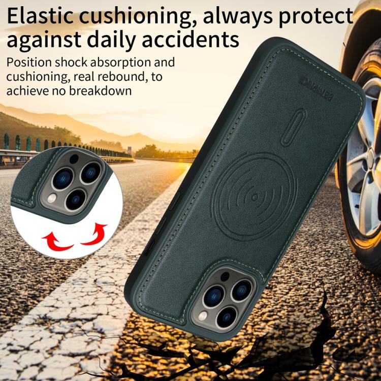 For iPhone 13 Pro Max BETOPNICE Horizontal Flip Detachable MagSafe Wallet Phone Case(Green)