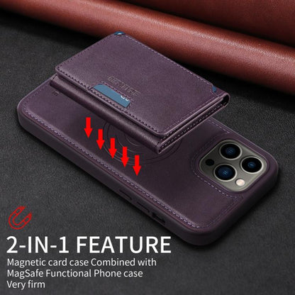 For iPhone 13 Pro Max BETOPNICE Horizontal Flip Detachable MagSafe Wallet Phone Case(Purple)