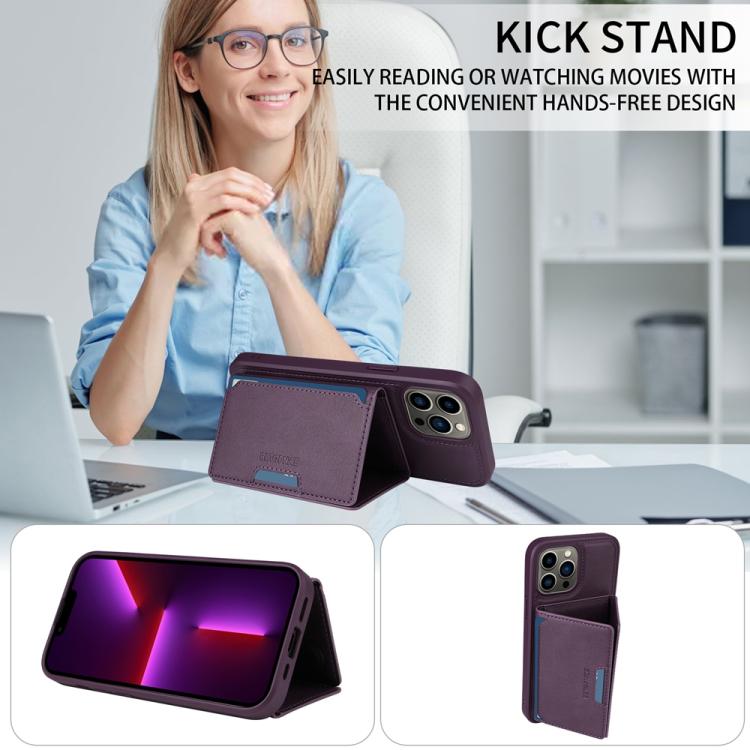For iPhone 13 Pro Max BETOPNICE Horizontal Flip Detachable MagSafe Wallet Phone Case(Purple)