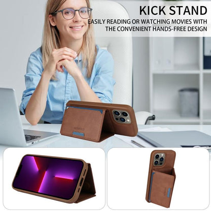For iPhone 13 Pro Max BETOPNICE Horizontal Flip Detachable MagSafe Wallet Phone Case(Brown)