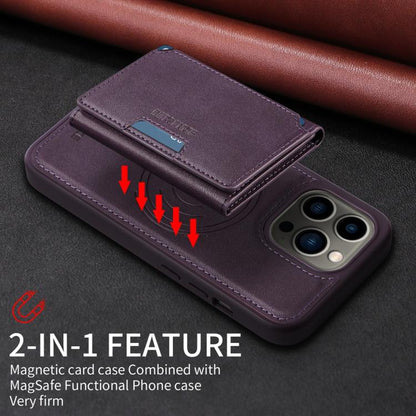 For iPhone 13 Pro BETOPNICE Horizontal Flip Detachable MagSafe Wallet Phone Case(Purple)