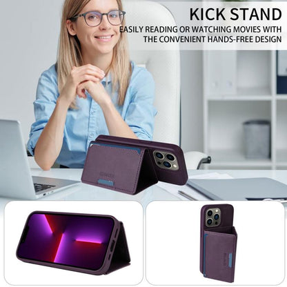 For iPhone 13 Pro BETOPNICE Horizontal Flip Detachable MagSafe Wallet Phone Case(Purple)
