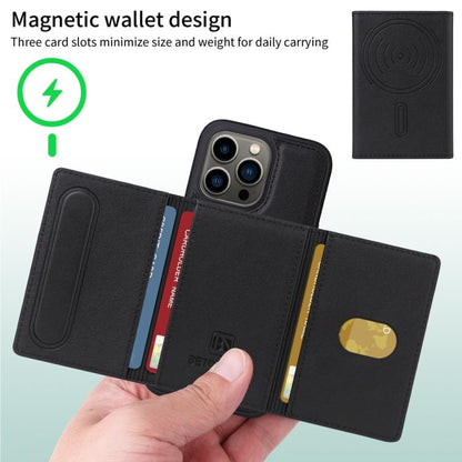 For iPhone 13 Pro BETOPNICE Horizontal Flip Detachable MagSafe Wallet Phone Case(Black)