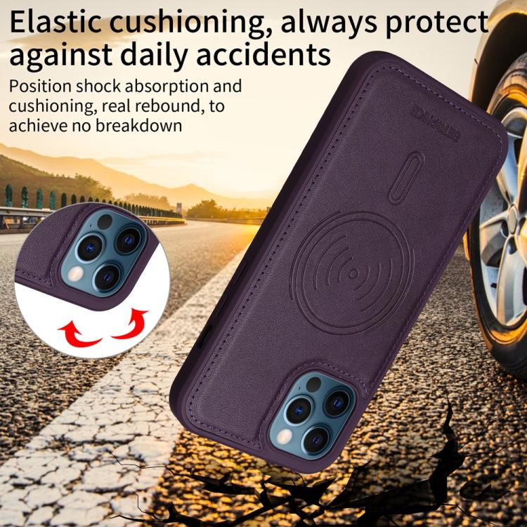 Pour iPhone 12 Pro Max Étui portefeuille détachable MagSafe à rabat horizontal BETOPNICE (Violet)