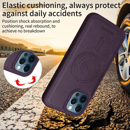 Pour iPhone 12 Pro Max Étui portefeuille détachable MagSafe à rabat horizontal BETOPNICE (Violet)