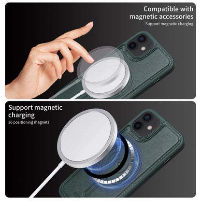 For iPhone 12 / 12 Pro BETOPNICE Horizontal Flip Detachable MagSafe Wallet Phone Case(Green)