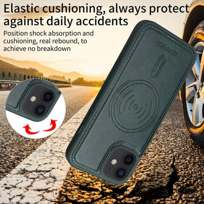For iPhone 12 / 12 Pro BETOPNICE Horizontal Flip Detachable MagSafe Wallet Phone Case(Green)