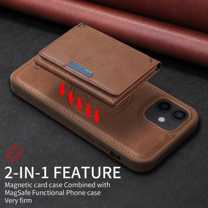 For iPhone 12 / 12 Pro BETOPNICE Horizontal Flip Detachable MagSafe Wallet Phone Case(Brown)