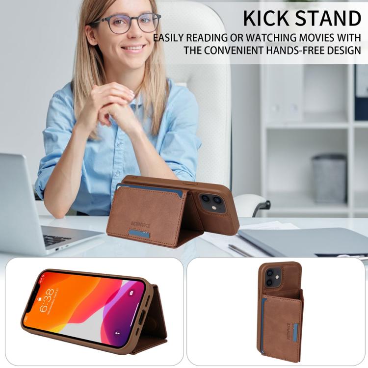 For iPhone 12 / 12 Pro BETOPNICE Horizontal Flip Detachable MagSafe Wallet Phone Case(Brown)