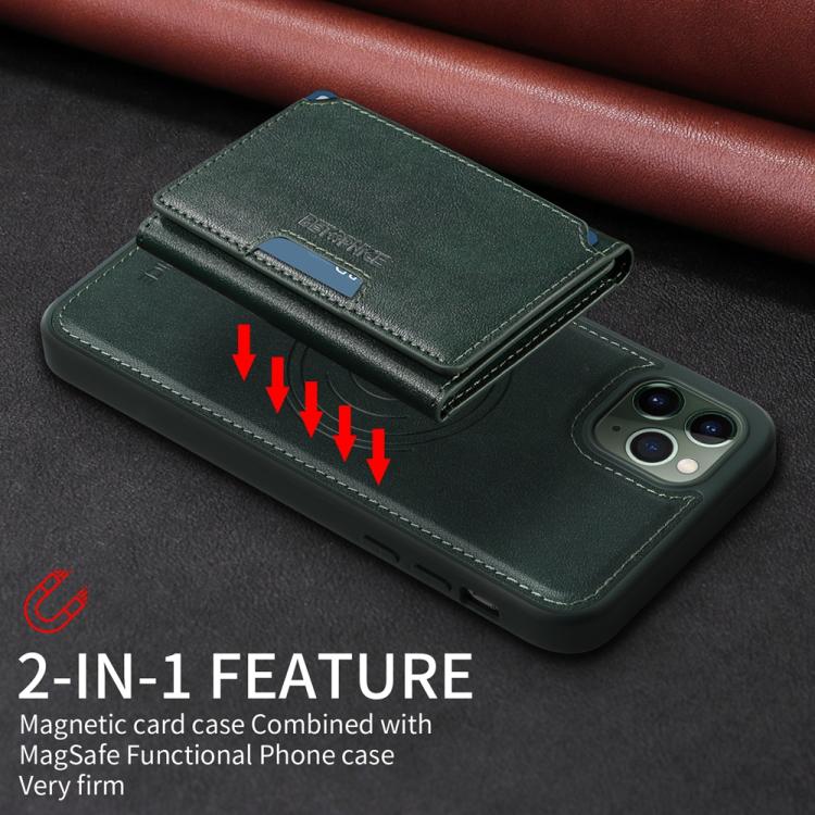 For iPhone 11 Pro Max BETOPNICE Horizontal Flip Detachable MagSafe Wallet Phone Case(Green)