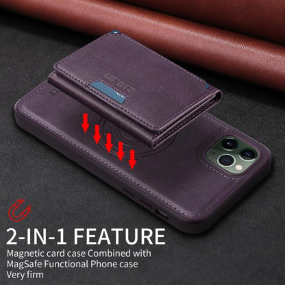 For iPhone 11 Pro Max BETOPNICE Horizontal Flip Detachable MagSafe Wallet Phone Case(Purple)