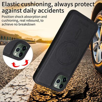 For iPhone 11 Pro Max BETOPNICE Horizontal Flip Detachable MagSafe Wallet Phone Case(Black)