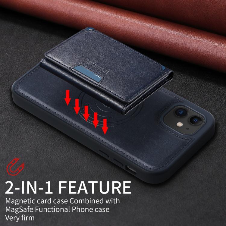 For iPhone 11 BETOPNICE Horizontal Flip Detachable MagSafe Wallet Phone Case(Blue)