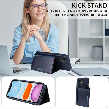 For iPhone 11 BETOPNICE Horizontal Flip Detachable MagSafe Wallet Phone Case(Blue)