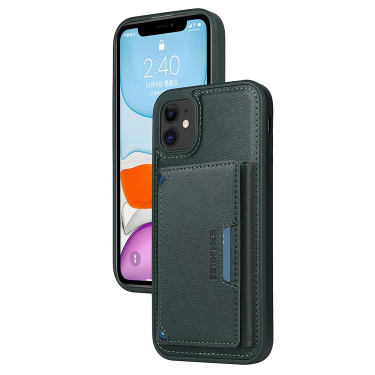 For iPhone 11 BETOPNICE Horizontal Flip Detachable MagSafe Wallet Phone Case(Green)