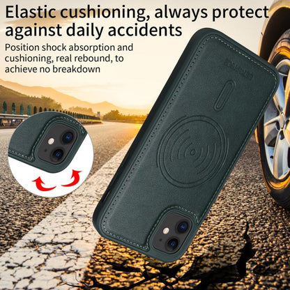 For iPhone 11 BETOPNICE Horizontal Flip Detachable MagSafe Wallet Phone Case(Green)
