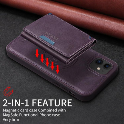 For iPhone 11 BETOPNICE Horizontal Flip Detachable MagSafe Wallet Phone Case(Purple)