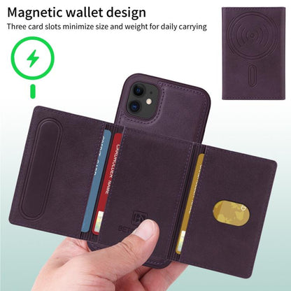 For iPhone 11 BETOPNICE Horizontal Flip Detachable MagSafe Wallet Phone Case(Purple)