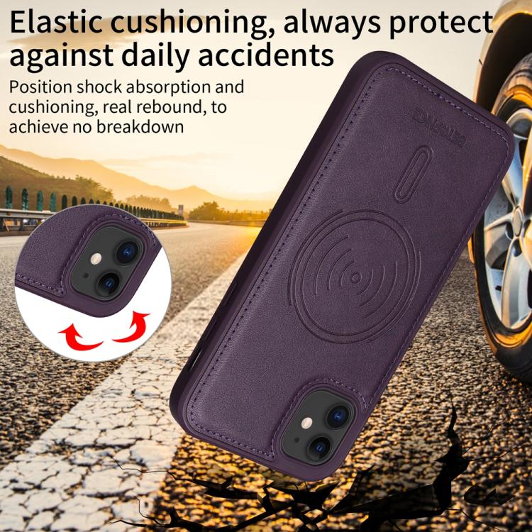 For iPhone 11 BETOPNICE Horizontal Flip Detachable MagSafe Wallet Phone Case(Purple)