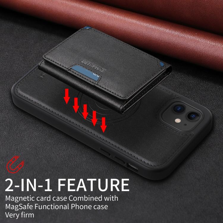 For iPhone 11 BETOPNICE Horizontal Flip Detachable MagSafe Wallet Phone Case(Black)