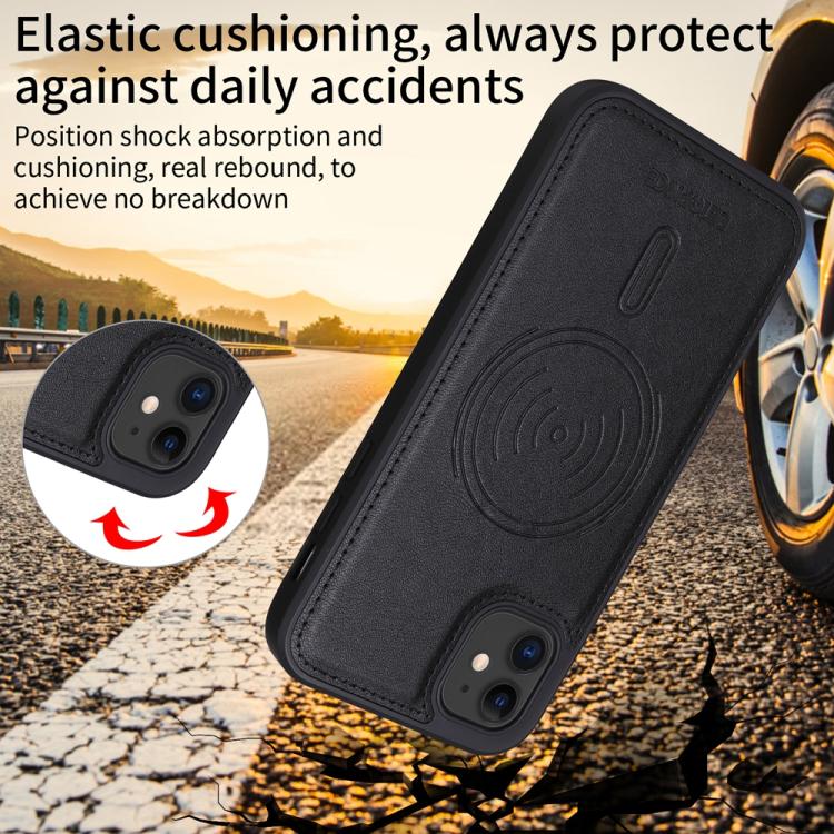 For iPhone 11 BETOPNICE Horizontal Flip Detachable MagSafe Wallet Phone Case(Black)