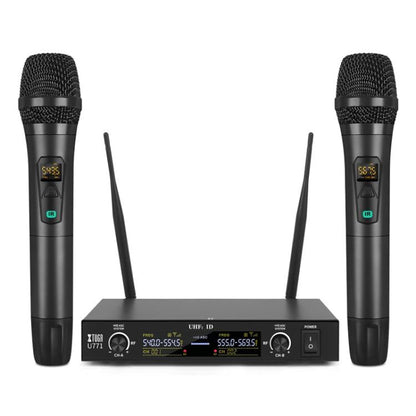 XTUGA U-771 UHF Lapel Two Way Radio Wireless Microphone, 2 Microphone + Host
