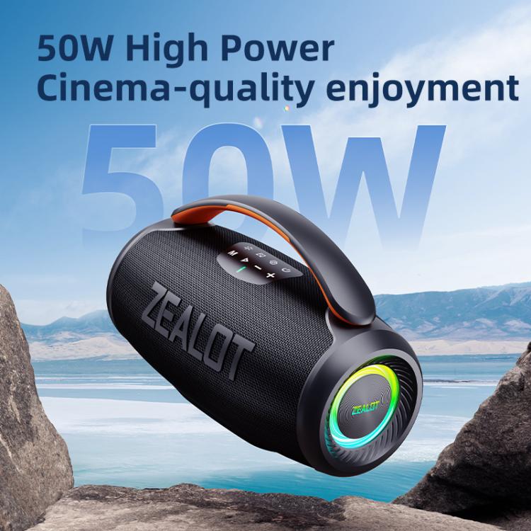 Zealot P11 50W Portable Outdoor RGB Bluetooth Speaker(Grey)